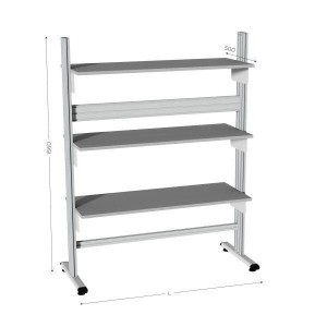 Mobilier informatique industriel MOBIPOST® 300A | Poste PC ergonomique avec 3 étagères