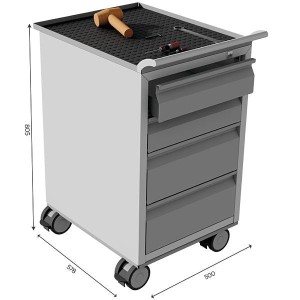 Servante d’atelier 4 tiroirs sur roulettes | Desserte mobile atelier