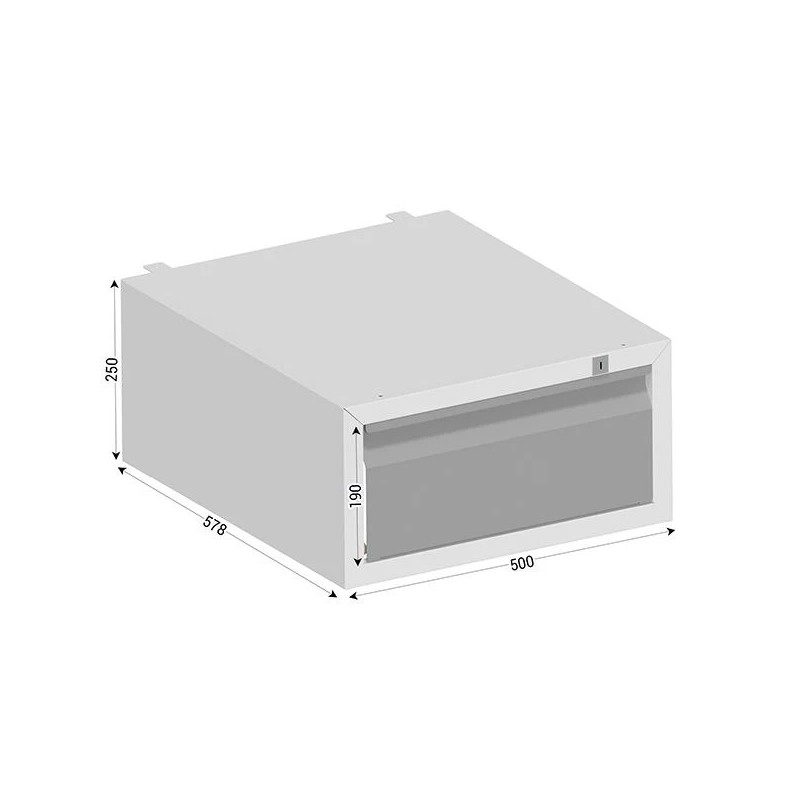Caisson avec tiroir et serrure pour QUALIPOST® 3000 | Rangement sécurisé atelier