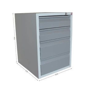 Caisson 4 tiroirs avec serrure pour QUALIPOST® 3000 | Rangement sécurisé atelier