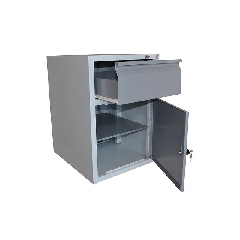 Caisson 1 tiroir + 1 porte avec serrure | QUALIPOST® 3000