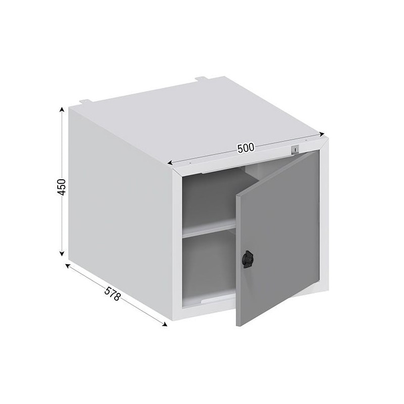 Caisson 1 porte avec serrure | QUALIPOST® 3000 – Rangement sécurisé atelier