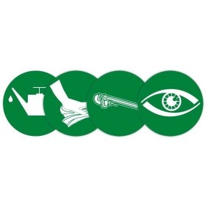 Pictogramme de maintenance magnétique vert lot de 3