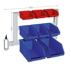 Support bacs latéral articulé – 3 niveaux pour poste de travail modulable