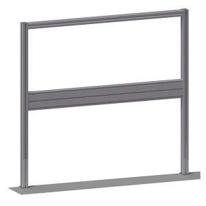 Fond arrière QUALIPOST® 2000 – Aluminium anodisé rainuré, fixation par pince