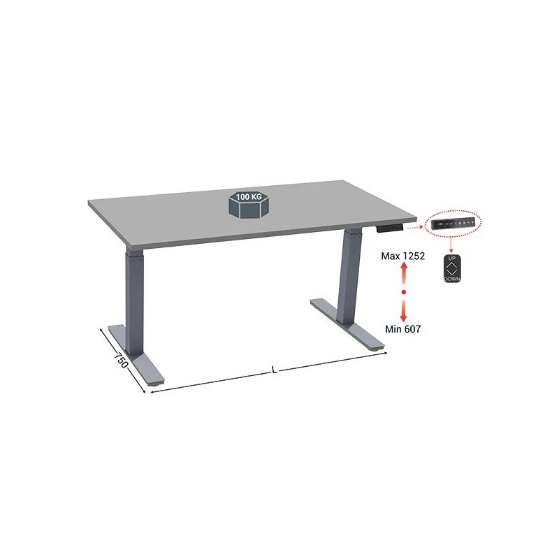 Poste de travail électrique ergonomique | QUALIPOST® 2200 ERGO assis-debout