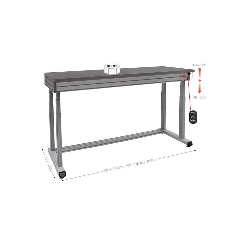 Poste de travail électrique industriel | QUALIPOST® 3200 ERGO ergonomique lourd