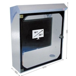 Coffret de protection écran inox INFOPOST 250 | Boîtier industriel sécurisé
