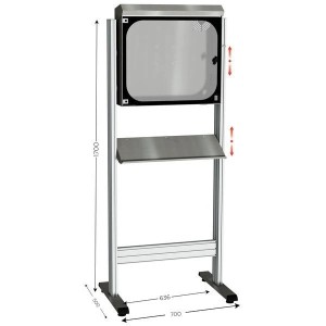 Armoire informatique inox MOBIPOST 550C | Support écran industriel