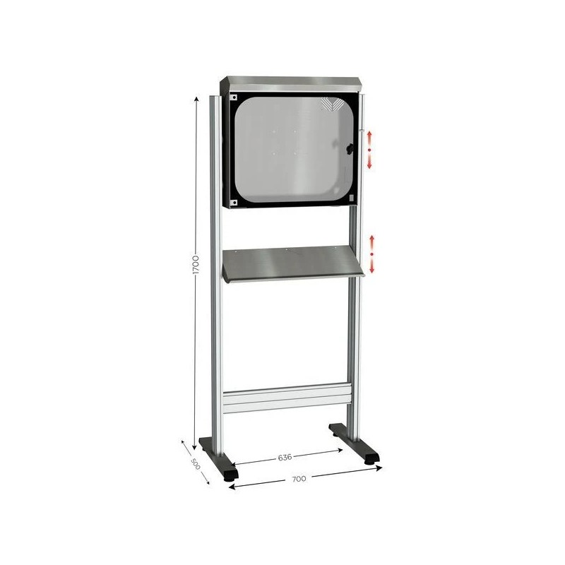 Armoire informatique inox MOBIPOST 550C | Support écran industriel