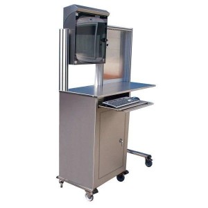 Armoire informatique inox MOBIPOST 550B | Poste PC industriel sécurisé