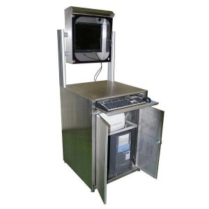 Armoire informatique inox MOBIPOST 950 | Poste PC industriel complet