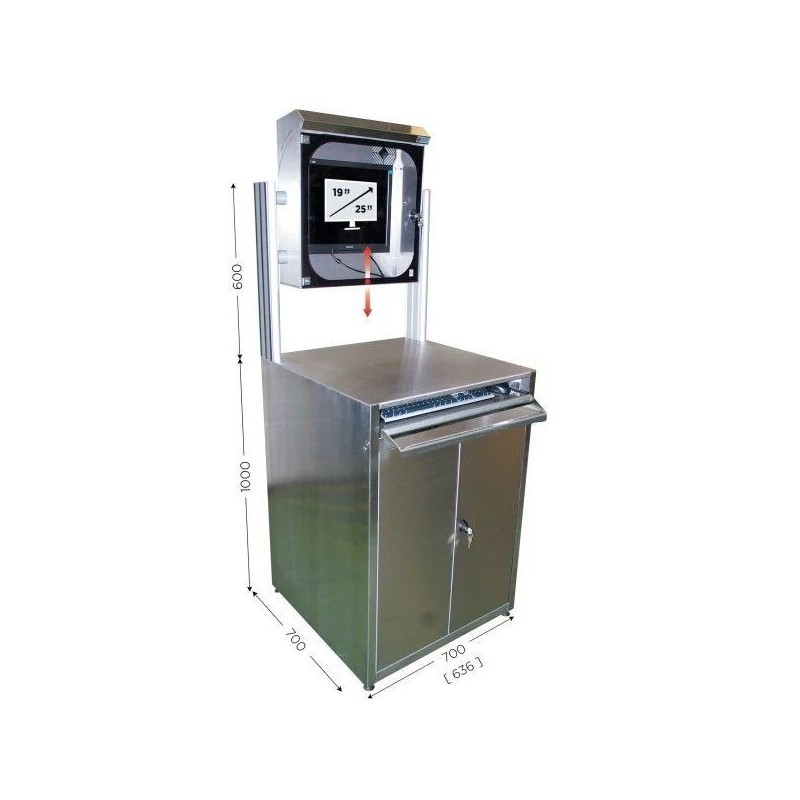 Armoire informatique inox MOBIPOST 950 | Poste PC industriel complet