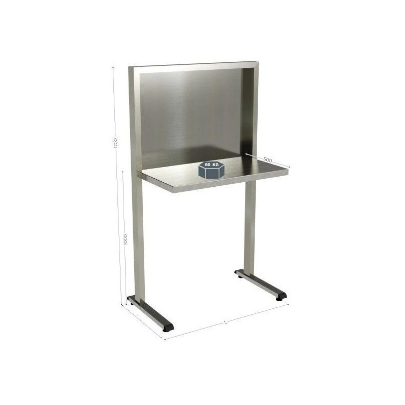 Poste de contrôle qualité inox QUALIPOST 650C | Mobilier industriel robuste