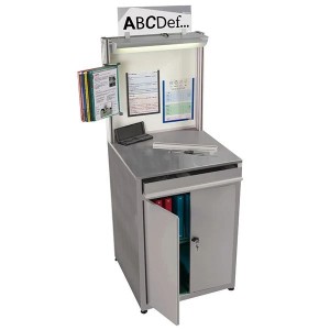 Poste de contrôle qualité inox QUALIPOST 750 | Poste sécurisé avec tiroir