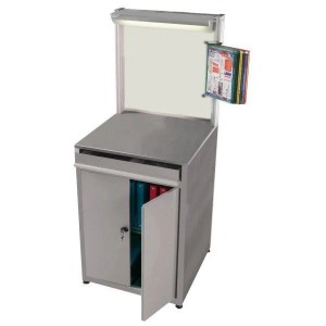 Poste de contrôle qualité inox QUALIPOST 750 | Poste sécurisé avec tiroir