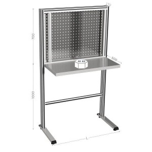 Poste de contrôle qualité inox QUALIPOST 750 | Poste sécurisé avec tiroir