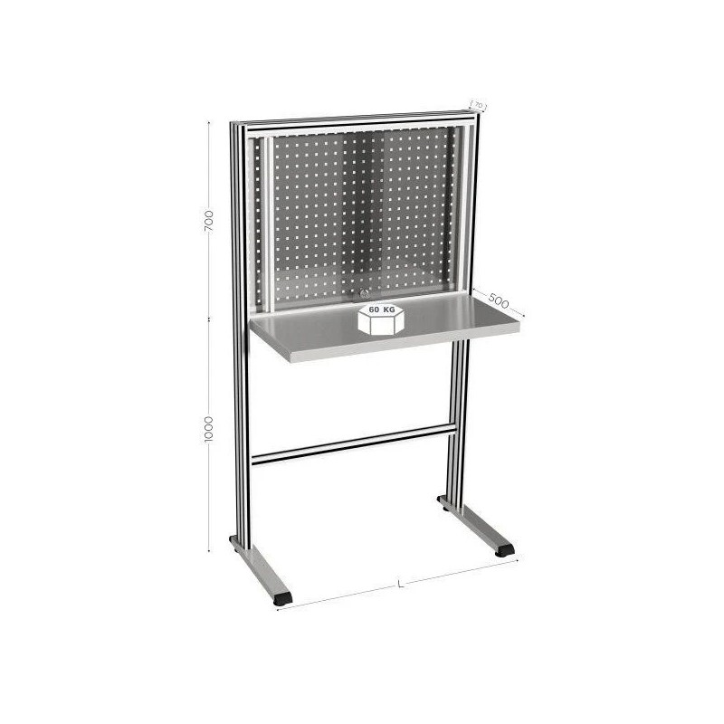 Poste de contrôle qualité inox QUALIPOST 750 | Poste sécurisé avec tiroir