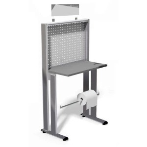 Poste de contrôle qualité inox QUALIPOST 750 | Poste sécurisé avec tiroir