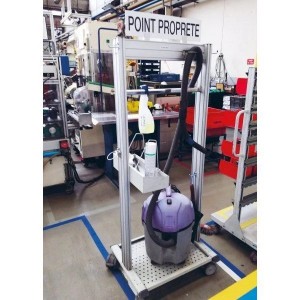 Poste de propreté mobile inox 5S | NETPOST 850 avec roulettes