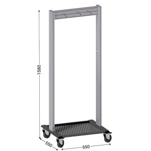 Poste de propreté mobile inox 5S | NETPOST 850 avec roulettes