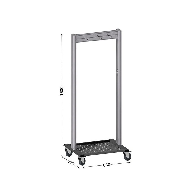 Poste de propreté mobile inox 5S | NETPOST 850 avec roulettes