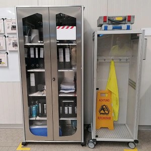 Armoire inox 5S visuelle atelier | Rangement sécurisé industriel