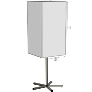Support d'affichage rotatif INOX TOP'INFO 4 faces – Colonne magnétique 3m²
