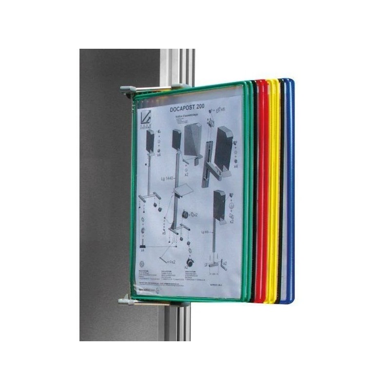Support mural INOX DOCAFLEX à pochettes A4 pivots – Affichage industriel hygiénique