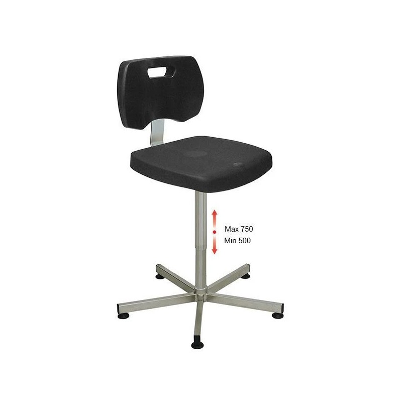 Siège d’atelier INOX réglable – Chaise industrielle polyuréthane