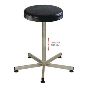Tabouret d’atelier INOX réglable – Assise polyuréthane industriel