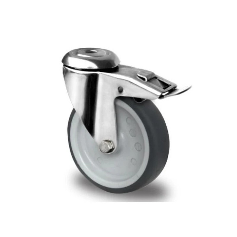 Roulettes INOX pivotantes Ø100 mm avec frein – Lot industriel