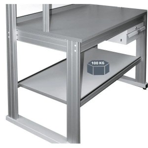 Étagère INOX QUALIPOST 4500 – Tablette atelier réglable 30 kg