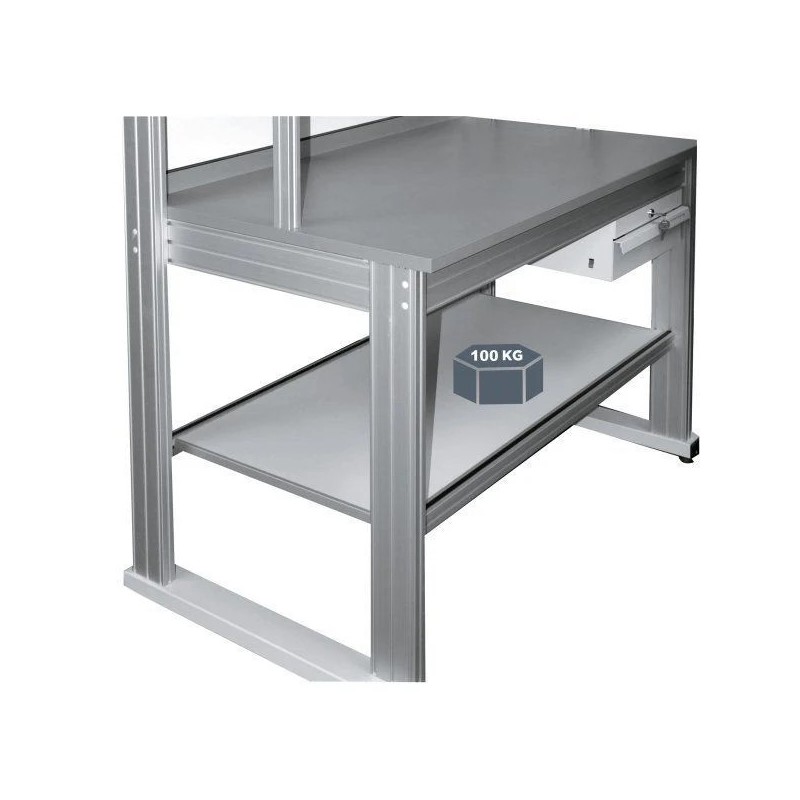 Étagère INOX QUALIPOST 4500 – Tablette atelier réglable 30 kg
