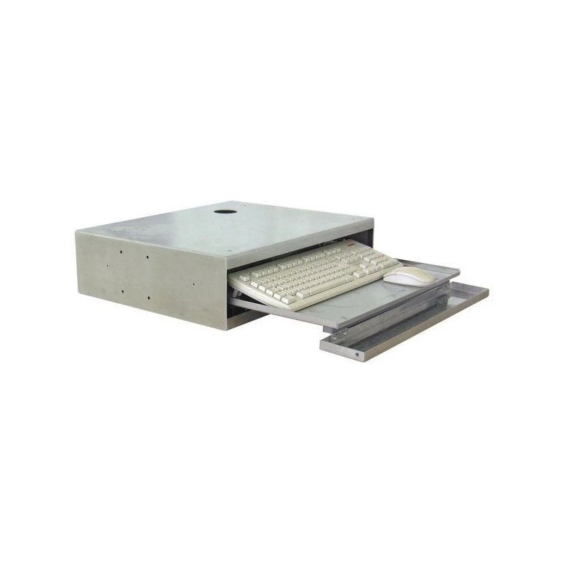 Tiroir clavier INOX INFOPOST | Poste informatique industriel ergonomique