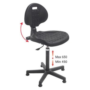 Chaise d’atelier CLASSIC ergonomique inclinable | industrie