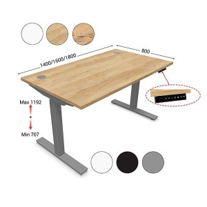 LEANERGO – Bureau Électrique Ergonomique Réglable en Hauteur (1400 à 1800 mm)
