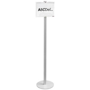 Potence d’affichage aluminium universelle A3/A4 – Support sur pied avec porte-document
