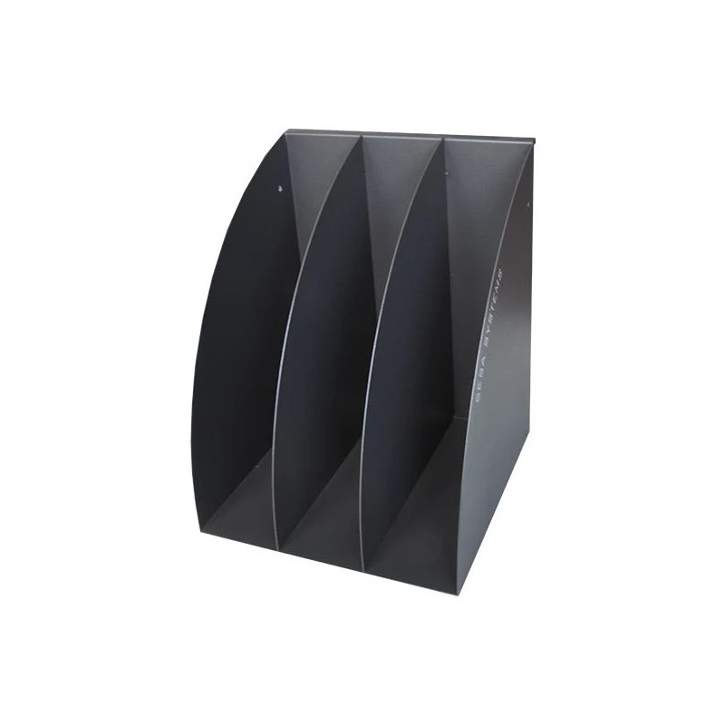 Porte classeurs acier 3 cases – Support pour 3 classeurs vertical sur profil aluminium