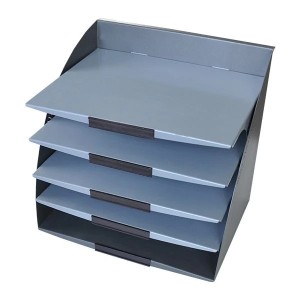 Casier acier 5 niveaux – Support de tri horizontal pour documents sur profil aluminium