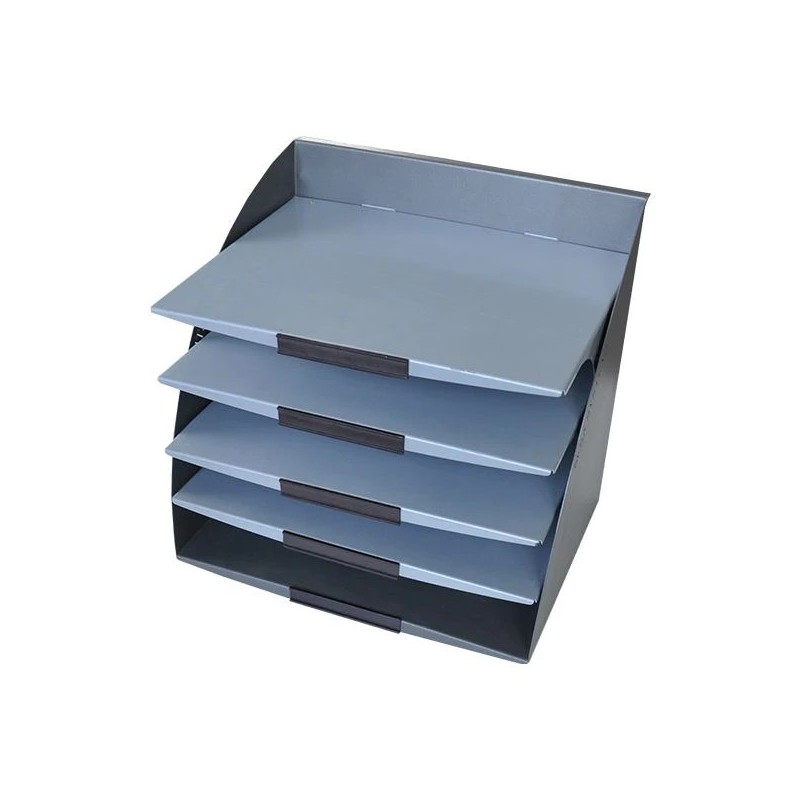 Casier acier 5 niveaux – Support de tri horizontal pour documents sur profil aluminium