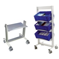 Desserte mobile et chariot fixe