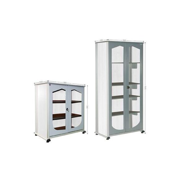 680173 - ARMOIRE VISUELLE 5S OFFICE B l 930 x P 550 x H 1970 mm version 4 étagères
