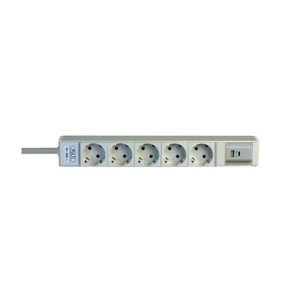 555206 - Rampe électrique 5 prises + 1 USBA + 1 USBC (Norme européenne)