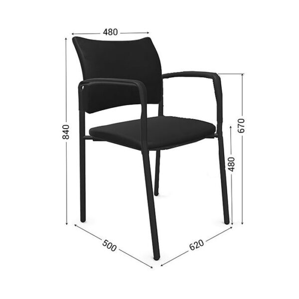 571184 - Lot de 2 chaises de réunion CLASSIC - Image 2