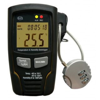 Enregistreur - Thermomètre / Hygromètre ambiant - Ecran LCD + Alarme LED - Sortie USB vers PC + logiciel