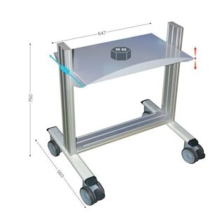 645105 - LEANPOST 100 porte bacs l 740 x P 560 x H 750 mm de 1 niveaux sur roulettes