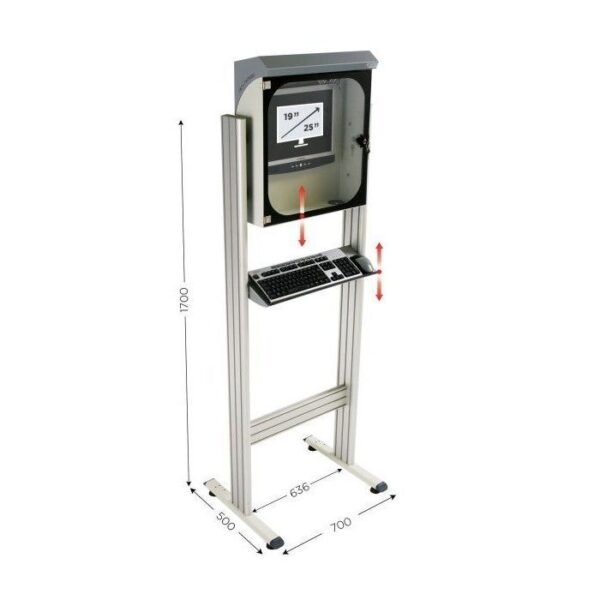 215615 - MOBIPOST 500A l 700 x P 500 x H 1700 mm sur pieds sans coffret de protection écran - Image 2