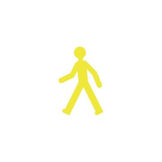 140546 - Pictogramme adhésif Silhouette piéton jaune