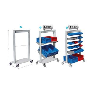 645900 - Chariot mobile porte-bac | LEANPOST 900